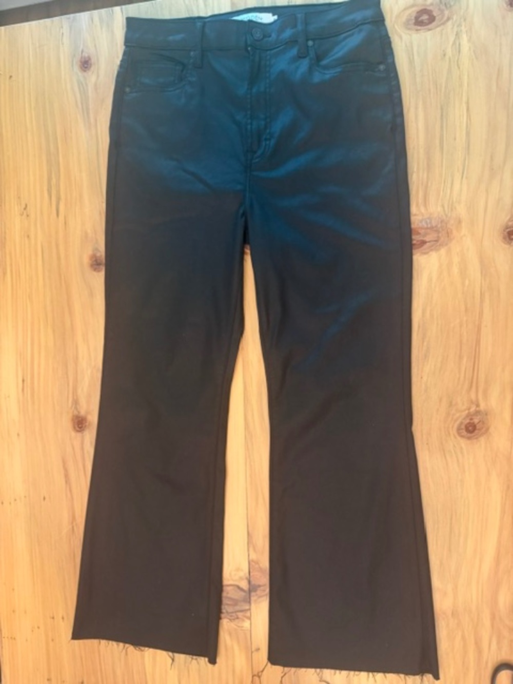 Hidden Los Angeles Black Coated Skinny Jeans Size 31 Faux Leather Look Denim